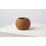 Modern Spiral Desenli Saksı - 3D Üretim Kahverengi Dekoratif Sukulent ve Çiçek Saksısı 10*15