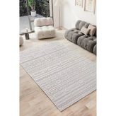 Modern Tasarımlı Jüt Dokuma Loop Sisal Krem Renk Halı