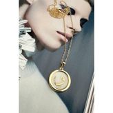 Modex Altın Sarısı Sedefli Vav Kolye (72cm)