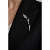 Modex Gümüş Rengi Lale Figürlü Broş (7cm)