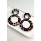 Modex Halka Detay Leopar Sallantılı Küpe (7cm)