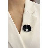 Modex İncili Midye Kabuğu Broş (Ölçü:3 cm)