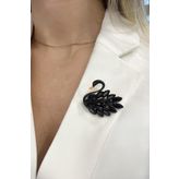 Modex Mekik Taşlı Mineli Kuğu Broş (Ölçü:4,5cm)