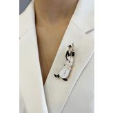 Modex Mineli Çello Çalan Adam Broş (6cm)
