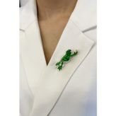 Modex Oturan Yeşil Kurbağa Broş (Ölçü:5cm)