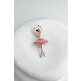 Modex Pembe Kıyafetli Mineli Balerin Broş (5cm)