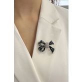 Modex Puantiyeli Taşlı Fiyonk Broş (Ölçü:5cm)
