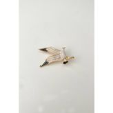 Modex Siyah Beyaz Mineli Kuş Broş (Ölçü:3,5cm)