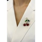 Modex Taşlı Kiraz Broş (Ölçü:4 cm)