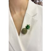 Modex Taşlı Mineli Ananas Broş (En:3 Boy:5cm)