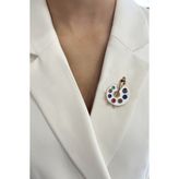 Modex Taşlı Mineli Boya Paleti Broş (Ölçü:3 cm)