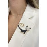 Modex Uzun Kuyruklu Mineli Kedi Broş
