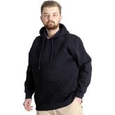 ModeXL Mode XL Erkek Sweatshirt Kapşon Pocket Basic 20562 Lacivert - 9XL