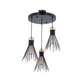 Modi Lighting 3’lü Çalı Siyah Yuvarlak Sarkıt Avize - Renkli