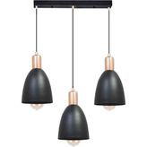 Modi Lighting 3'lü Sıralı Bakır Siyah Avize MOD-AV-4430-3AS - Renkli