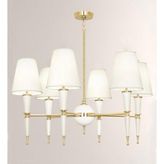 Modi Lighting 6'li Konik Borulu Huni Şapkalı Beyaz Eskitme Avize Mod-Av- 4403-6BBY - Renkli