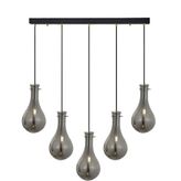 Modi Lighting Siyah Füme Camlı 5li Avize MOD-4459-5F
