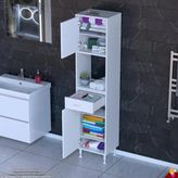 Modilayn Arda Banyo Dolabı 45X173x32,5Cm 1 Çekmece 2 Kapak Ve 6 Raflı İhtiyaca Uygun Kolay Kurulum