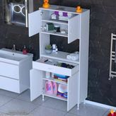 Modilayn Arda Banyo Dolabı 80X173x32,5Cm 1 Çekmece 4 Kapak Ve 5 Raflı İhtiyaca Uygun Kolay Kurulum