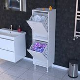modilayn Ilkim 2 Katlı Sepetli Çok Amaçlı Banyo Dolabı - 45 cm - Beyaz