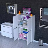 Modilayn İlkim 80X138x32,5 Cm Ekstra Düzen İçin Kullanışlı 4 Kapak 4 Bölmeli Banyo Mutfak Dolabı