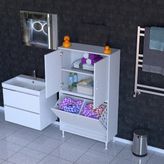 modilayn Ilkim Sepetli ve Raflı Çok Amaçlı Banyo Dolabı 14 Farklı Ölçü Seçeneği - 80 cm - Beyaz