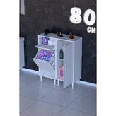 modilayn Mira 3 Raflı 1 Sepetli Çok Amaçlı Banyo & Çamaşır Dolabı 14 Farklı Genişlik - Beyaz - 80 CM
