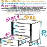 Modilayn Söke 3'Lü Çekmece Banyo Dolabı! 80X75x32,5 Cm’ Lik Çok Yönlü Çekmecelerle Daha Düzenli
