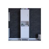 Modılayn Soke Sıle 45 X 160 X 32,5 Cm 3 Rafli 1 Kapakli Kirli Camasir Bolmeli Banyo Dolabi