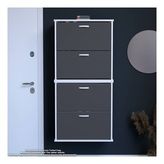 Modilayn UMAY' 2 Li Asma Antre Hol 72 x 156x26 cm’ lik 4 Düşer Kapak 8 Raf Bölmeli Ayakkabılık