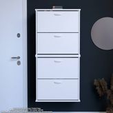 Modilayn UMAY 2'li Asma Antre Hol 72x156x25,5 cm’ lik 4 Düşer Kapak 8 Göz Bölmeli Ayakkabılık - Beyaz