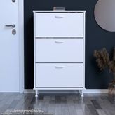 Modilayn Varbi Antre Hol 72 x 119 x 25, 5 cm Lik 3 Düşer Kapak 6 Göz Bölmeli Ayakkabılıkkapak 4 Göz Bölmeli Ayakkabılık - Beyaz