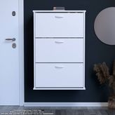 Modilayn VARBİ Asma Antre 72x115x26 cm’ lik 3 Düşer Kapak 6 Göz Raf Bölmeli Ayakkabılık - Beyaz