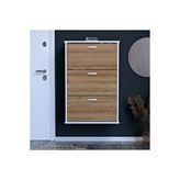Modilayn Varbi Asma Antre Hol 72 X 107 X 25, 5 Cm’ Lik 3 Düşer Kapak 6 Raf Bölmeli Ayakkabılık Beyaz