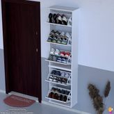 Modilayn VARBİ UMAY' 2 Li Asma Kapı Önü 52x193x26 cm’ lik 5 Düşer Kapak 10 Göz Ayakkabılık - Beyaz - Ceviz