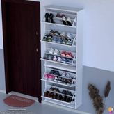 Modilayn VARBİ UMAY' 2 Li Asma Kapı Önü 72x193x25, 5 cm’ lik 5 Düşer Kapak 10 Göz Bölme Ayakkabılık - Beyaz