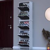 Modilayn Verve Antre 52X194X26 Cm’ Lik 5 Düşer Kapak 10 Göz Bölmeli Ayakkabılık - Antrasit - Beyaz