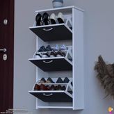 Modilayn West Asma Antre 52X116X26 Cm’ Lik 3 Düşer Kapak 6 Göz Bölmeli Ayakkabılık - Antrasit - Beyaz