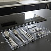 Modüler Organizer Set Mutfak Çekmece İçi Düzenleyici Çatal Kaşık Bıçak Organizeri Kristal (6'lı Set)