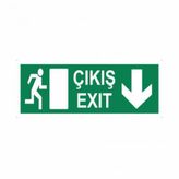 Modülerteknik Çıkış Exit Aşağı 10x25 cm Uyarı Levhası