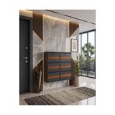 Moemi 3+3 AHŞAP DESENLİ KİLİTLİ ANTRASİT METAL AYAKKABILIK 12 ÇİFT