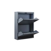 Moemi Metal Ayakkabalık 2'Li Antrasit Ayakkabılık