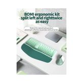 Mofii Bomı Ergonomik Kablosuz Klavye Mouse Seti Bilek Destekli Split Klavye Dikey Mouse 2.4g Yeşil