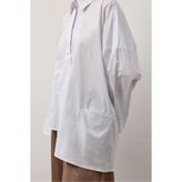 Molene Beyaz Asimetrik Oversize Gömlek