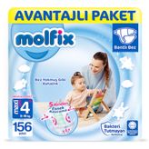 Molfix No:4+ Maxi Plus 156 Adet Bebek Bezi