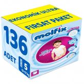 Molfix No:5 Junior 136 Adet Külot Bebek Bezi