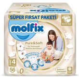 Molfix Pure&Soft No:4 Maxi 56 Adet Bebek Bezi