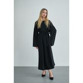 Molly Nelly Kadın Oversize Basic Penye Elbise - 1 - Siyah