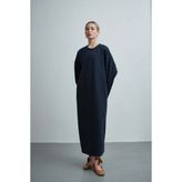 Molly Nelly Kadın Oversize Basic Penye Elbise - 2 - Lacivert