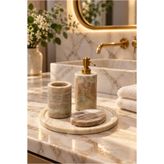 Monna Rosa 4 PARÇA KREM MERMER BANYO SETİ